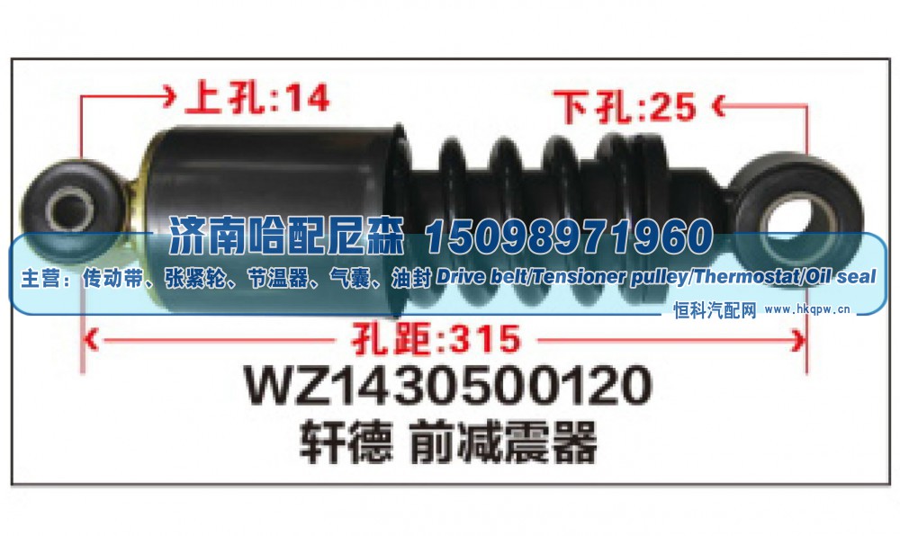 WZ1430500120,WZ1430500120轩德 前减震器,济南哈配尼森汽车配件有限公司