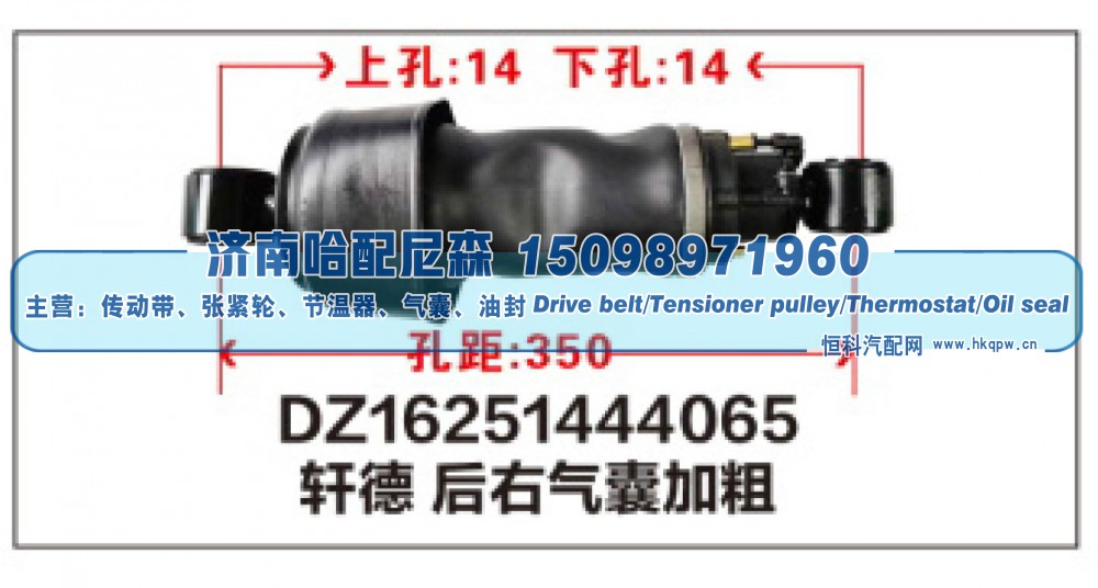 DZ16251444065,DZ16251444065轩德后右气囊加粗,济南哈配尼森汽车配件有限公司