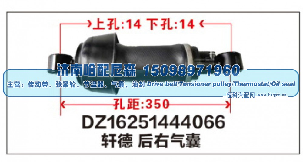 DZ16251444066,DZ16251444066轩德 后右气囊,济南哈配尼森汽车配件有限公司