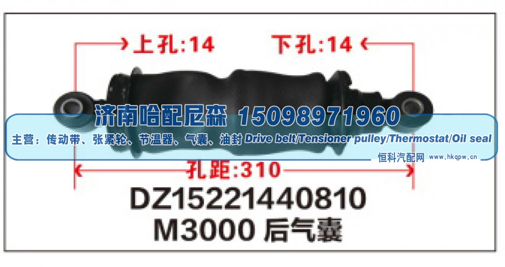 DZ15221440810,M3000后气囊DZ15221440810,济南哈配尼森汽车配件有限公司