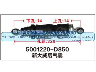 5001220-D850,新大威后气囊,济南哈配尼森汽车配件有限公司