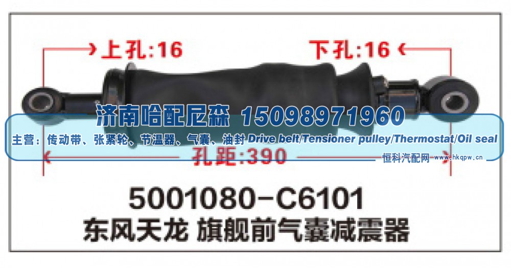 5001080-C6101,东风天龙旗舰前气囊减震器,济南哈配尼森汽车配件有限公司