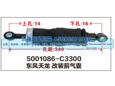 5001086-C3300,东风天龙改装前气囊,济南哈配尼森汽车配件有限公司