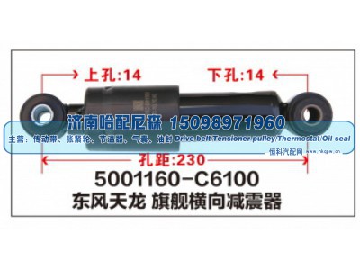 5001160-C6100,东风天龙 旗舰横向减震器,济南哈配尼森汽车配件有限公司