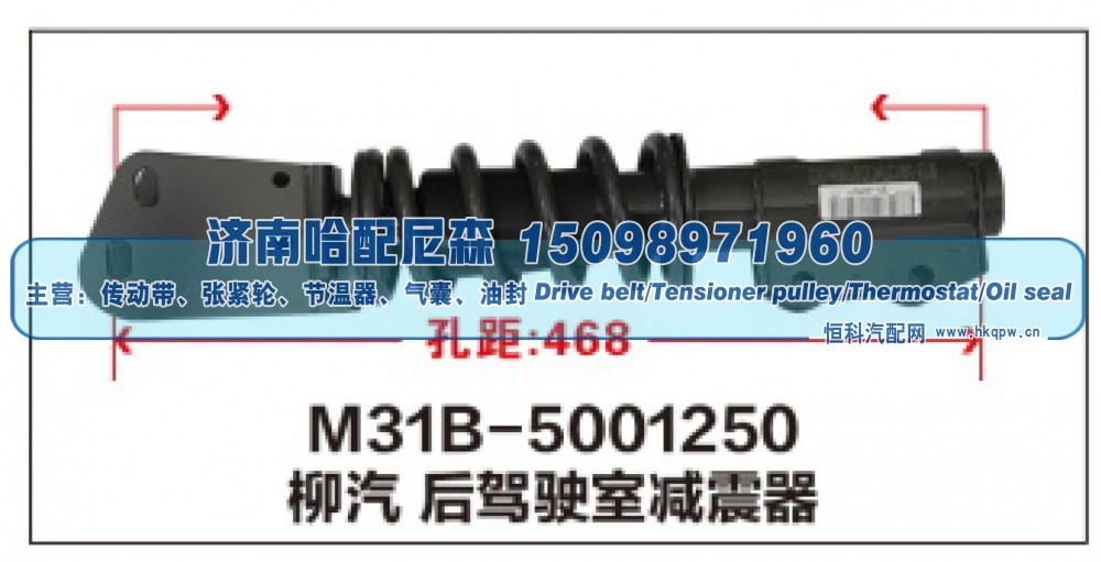 M31B-5001250,柳汽 后驾驶室减震器,济南哈配尼森汽车配件有限公司