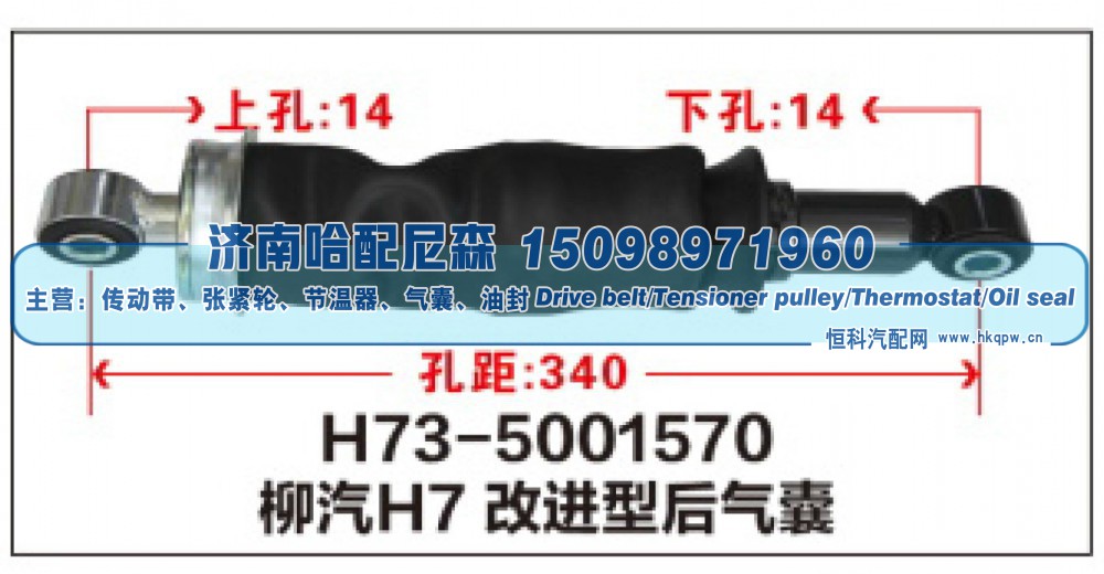 H73-5001570,柳汽H7改进型后气囊,济南哈配尼森汽车配件有限公司
