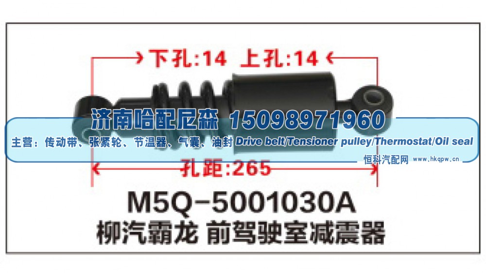 M5Q-5001030A,柳汽霸龙前驾驶室减震器,济南哈配尼森汽车配件有限公司