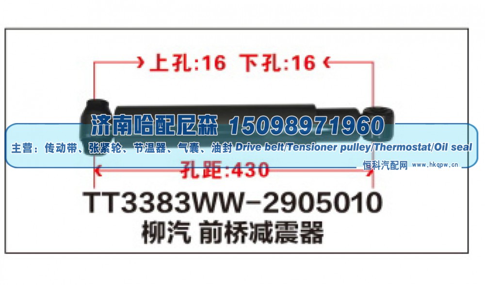 TT3383WW-2905010,柳汽 前桥减震器,济南哈配尼森汽车配件有限公司