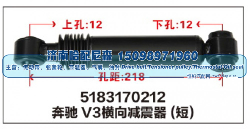 5183170212,奔驰V3横向减震器(短),济南哈配尼森汽车配件有限公司