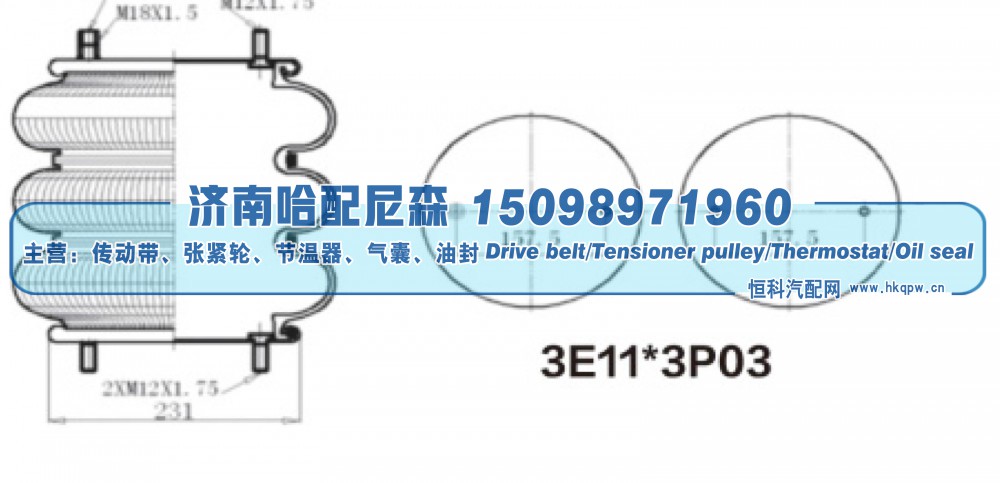 ,3E11*3P03空气弹簧,济南哈配尼森汽车配件有限公司