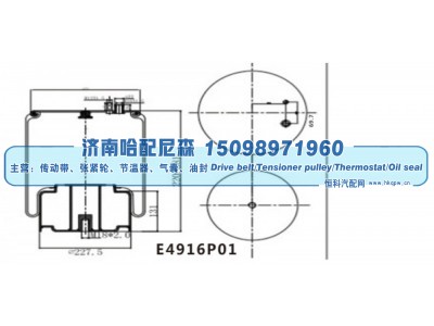 E4916P01,重卡 / 挂车空气弹簧（气囊）,济南哈配尼森汽车配件有限公司
