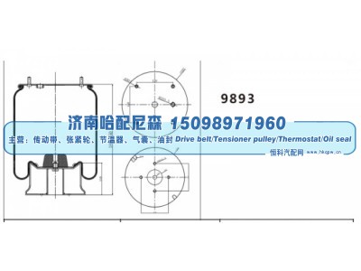 9893,挂车空气弹簧,济南哈配尼森汽车配件有限公司
