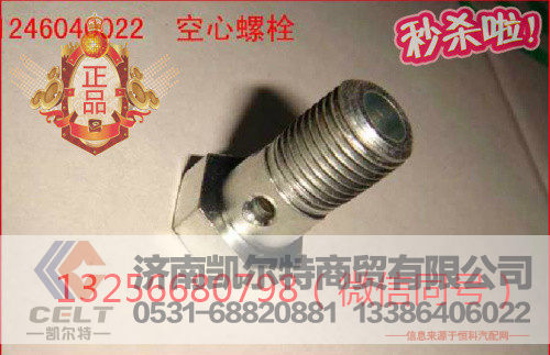 VG1246040022,发动机缸盖放气管空心螺栓,济南凯尔特商贸有限公司