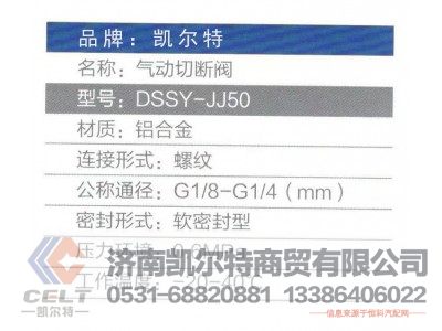 DSSY-JJ50,气动切断阀,济南凯尔特商贸有限公司