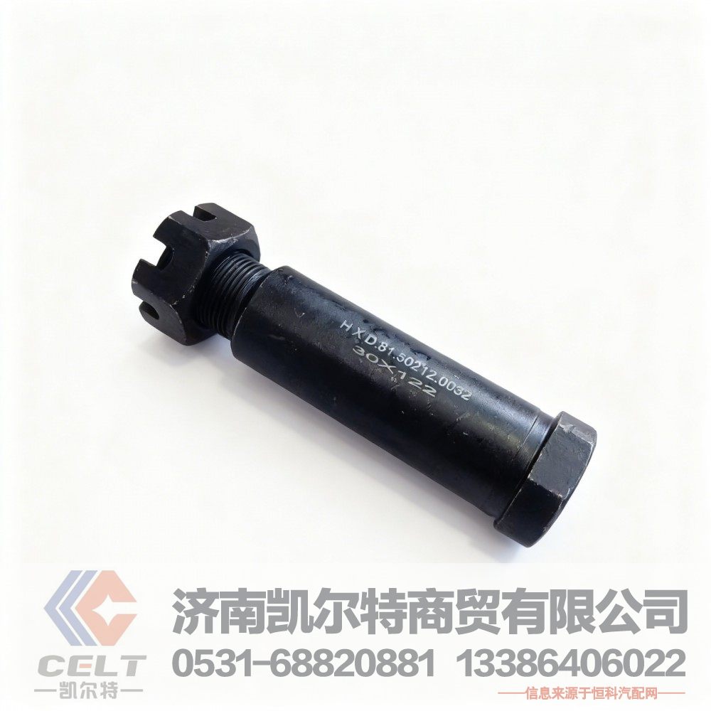 供应重卡底盘零配件 制动蹄销带螺母 制动蹄支销肖81.50212.0032销子