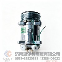 重汽豪沃WD615发动机 空调制冷压缩机WG1500139001 6pk多槽上出口