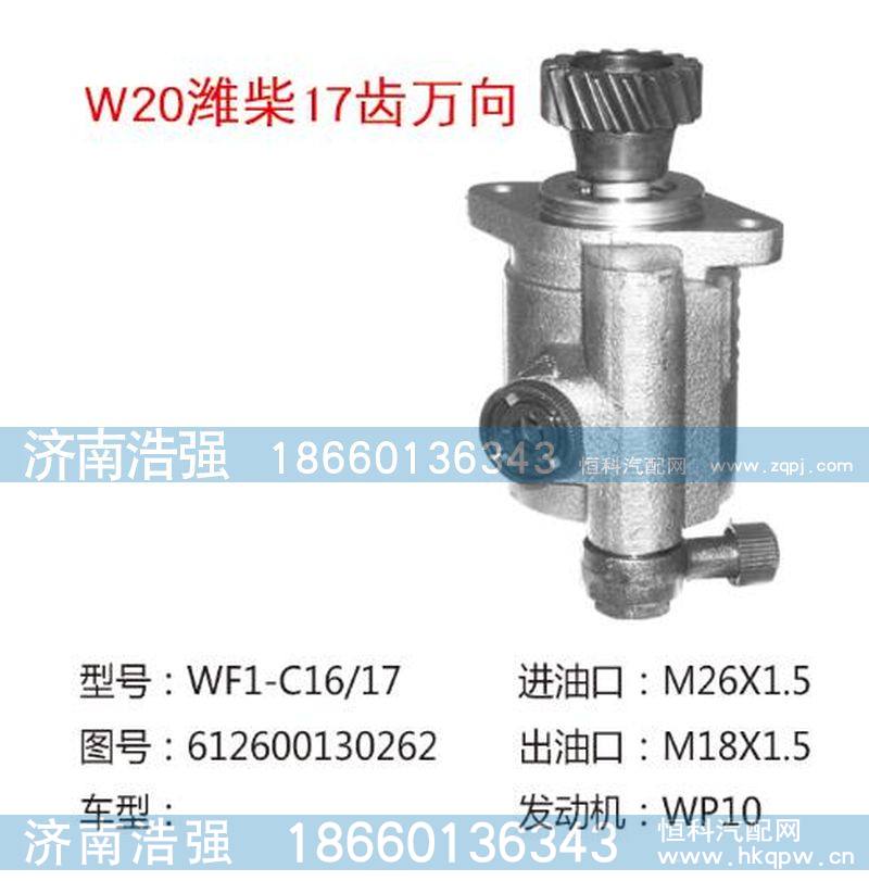 612600130262,潍柴17齿万向转向助力液压泵,济南浩强助力泵发展有限公司