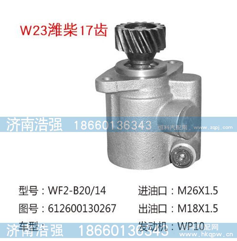 612600130267(QX360-2),潍柴17齿转向泵,济南浩强助力泵发展有限公司