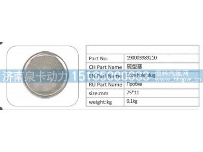 190003989210,190003989210 碗型塞,济南泉卡动力汽车配件有限公司