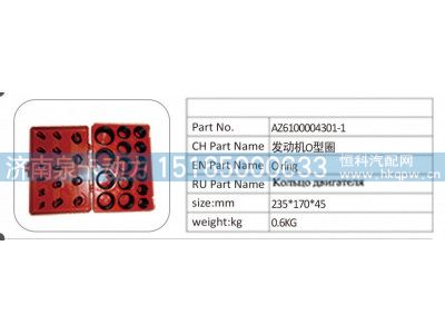 AZ6100004301-1 发动机 O 型圈图1