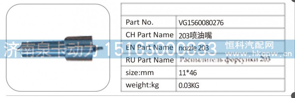 VG1560080276 203 噴油嘴/VG1560080276