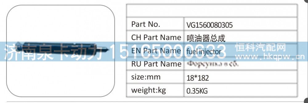 VG1560080305 噴油器總成/VG1560080305