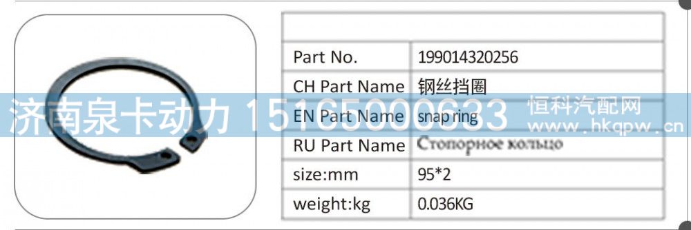 199014320256 钢丝挡圈