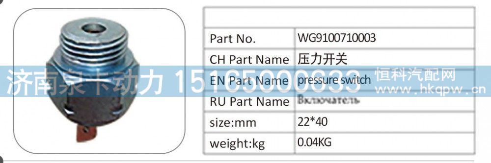 WG9100710003 壓力開關(guān)