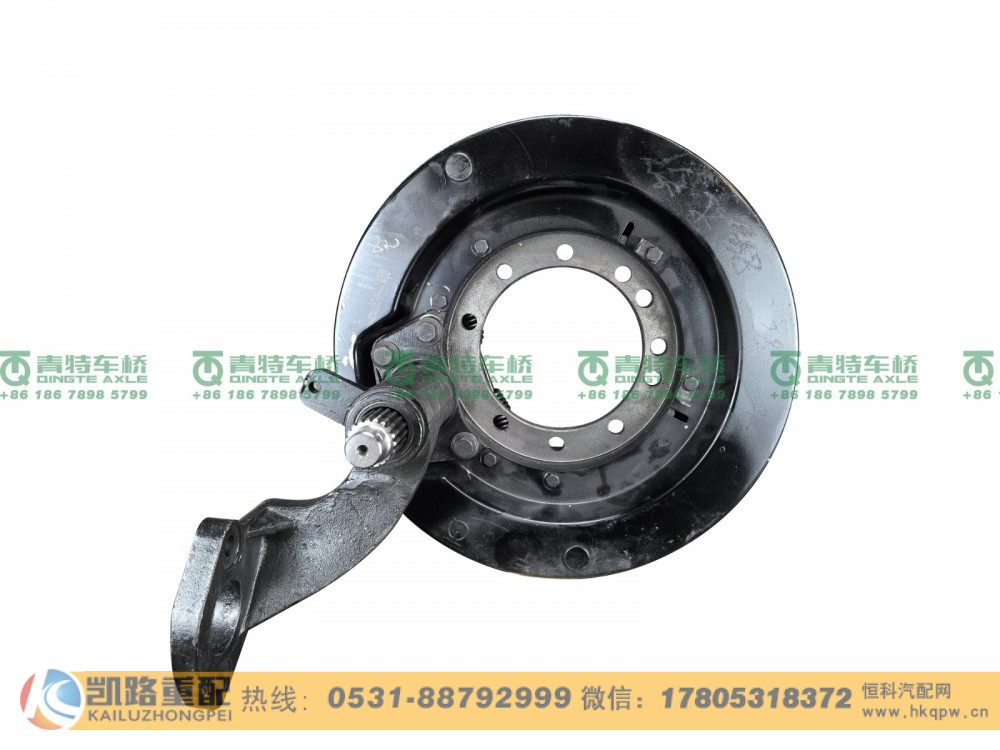 山东凯路青特车桥QT457S3-3502800_F.A_中右制动器带支架总成QT440SH双桥