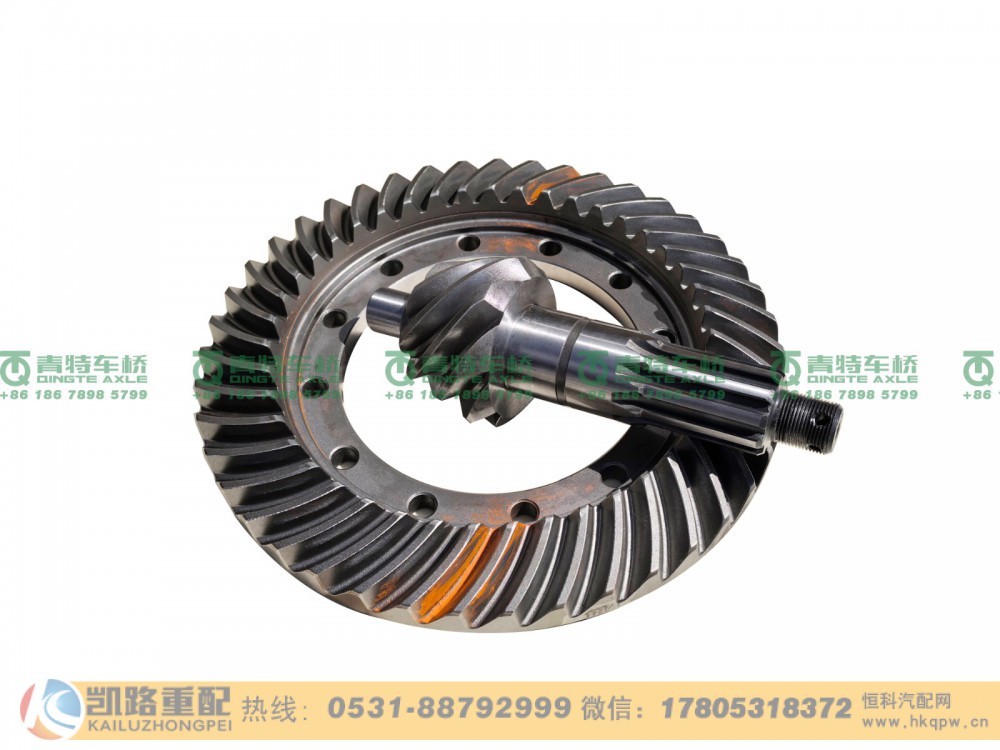 山东凯路青特车桥QT305D13-2402021、QT305D13-2402022_后桥主、从动齿轮QT305D单桥