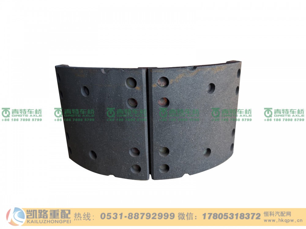 山东凯路青特车桥QT400×180Z3-350257_制动蹄带摩擦片总成QT3108D单桥
