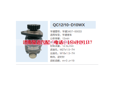 QC12/10-D10WX,動(dòng)力轉(zhuǎn)向齒輪泵,濟(jì)南泉達(dá)汽配有限公司