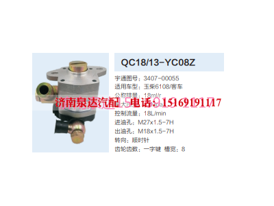 QC18/13-YC08Z,動力轉(zhuǎn)向齒輪泵,濟南泉達汽配有限公司