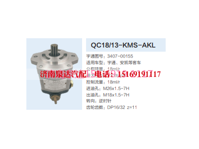 QC18/13-KMS-AKL,动力转向齿轮泵,济南泉达汽配有限公司