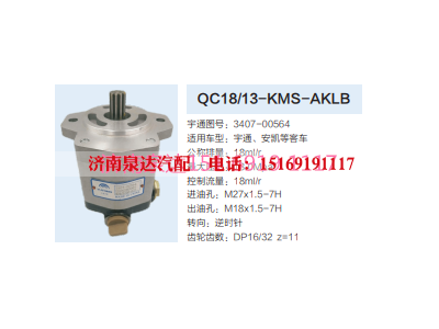 QC18/14-6DL,动力转向齿轮泵,济南泉达汽配有限公司