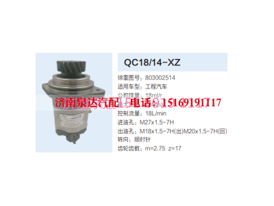 803002514,动力转向齿轮泵,济南泉达汽配有限公司