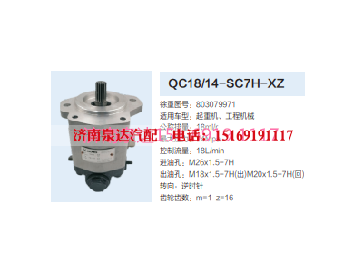 QC18/14-SC7H-XZ,动力转向齿轮泵,济南泉达汽配有限公司
