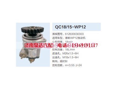 QC18/15-WP12,動力轉(zhuǎn)向齒輪泵,濟南泉達(dá)汽配有限公司