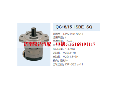 TZV2149470015,动力转向齿轮泵,济南泉达汽配有限公司
