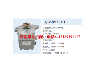 803089332,动力转向齿轮泵,济南泉达汽配有限公司