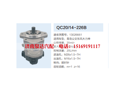 QC20/14-226B,动力转向齿轮泵,济南泉达汽配有限公司