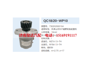 QC18/20-WP10,动力转向齿轮泵,济南泉达汽配有限公司