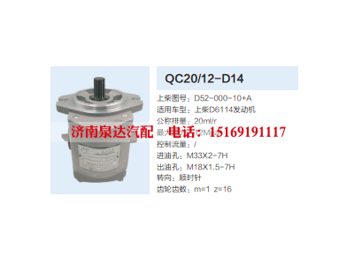 D52-000-10+A,动力转向齿轮泵,济南泉达汽配有限公司