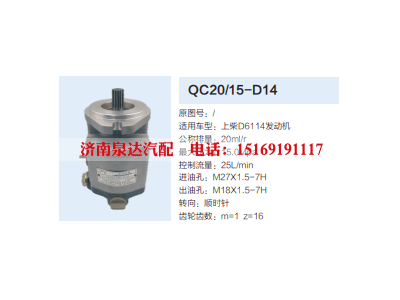 QC20/15-D14,动力转向齿轮泵,济南泉达汽配有限公司