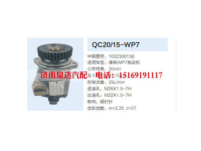 QC20/15-WP7,動力轉(zhuǎn)向齒輪泵,濟(jì)南泉達(dá)汽配有限公司