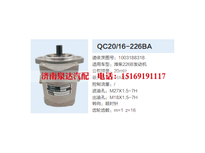 QC20/16-226BA,齿轮泵,济南泉达汽配有限公司