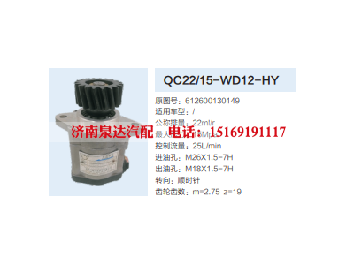 QC22/15-WD12-HY,齿轮泵,济南泉达汽配有限公司