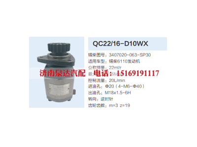 QC22/16-D10WX,转向助力泵,济南泉达汽配有限公司