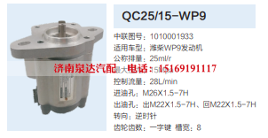 潍柴WP9发动机转向齿轮泵动力转向泵助力泵液压泵/QC25/15-WP9