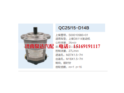 QC25/15-D14B,转向助力泵,济南泉达汽配有限公司